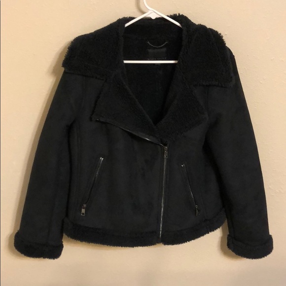 Suede and Sherpa Moto Jacket - Picture 2 of 6